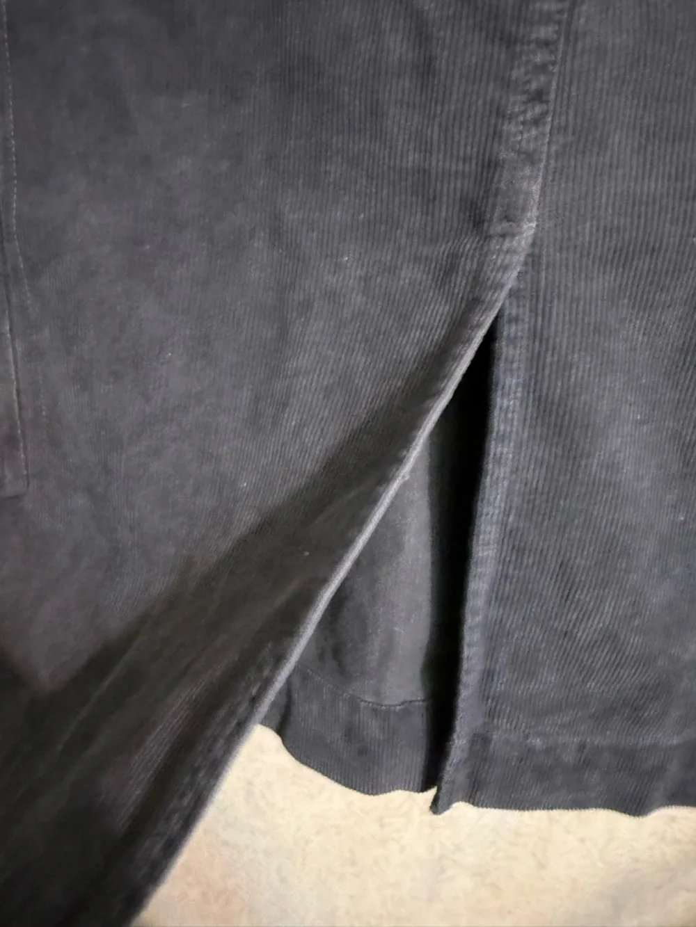 Ralph Lauren Sport Charcoal Corduroy Midi Skirt with Cargo Pockets, Button Fly - Picture 5 of 12